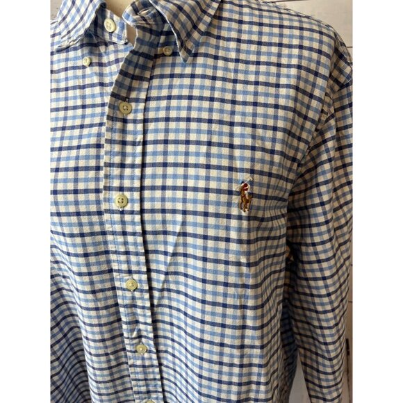 Ralph‎ Lauren Polo Blue Label Button front shirt XL Extra large Plaid Checkered - Picture 2 of 11